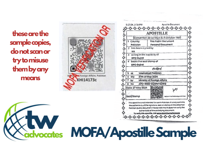 general mofa or apostille attestation sample